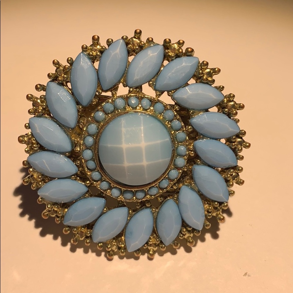 Large jade flower ring